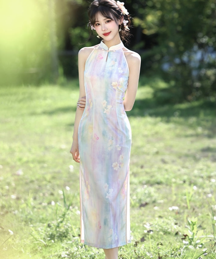 Pastel Daydream Halter Cheongsam