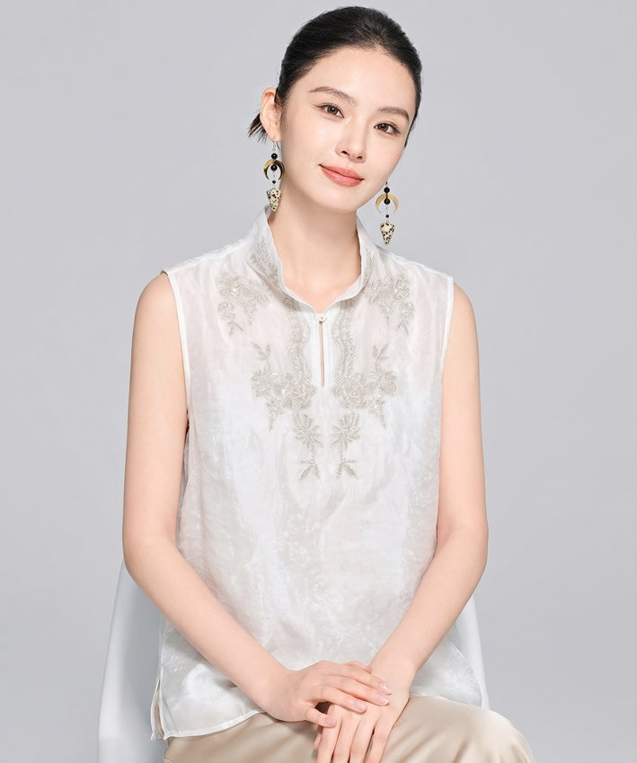 Blush Petaline Cheongsam Top