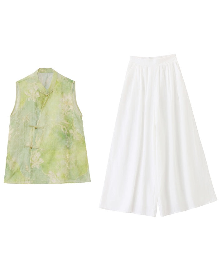 Sylva Green Cheongsam Set