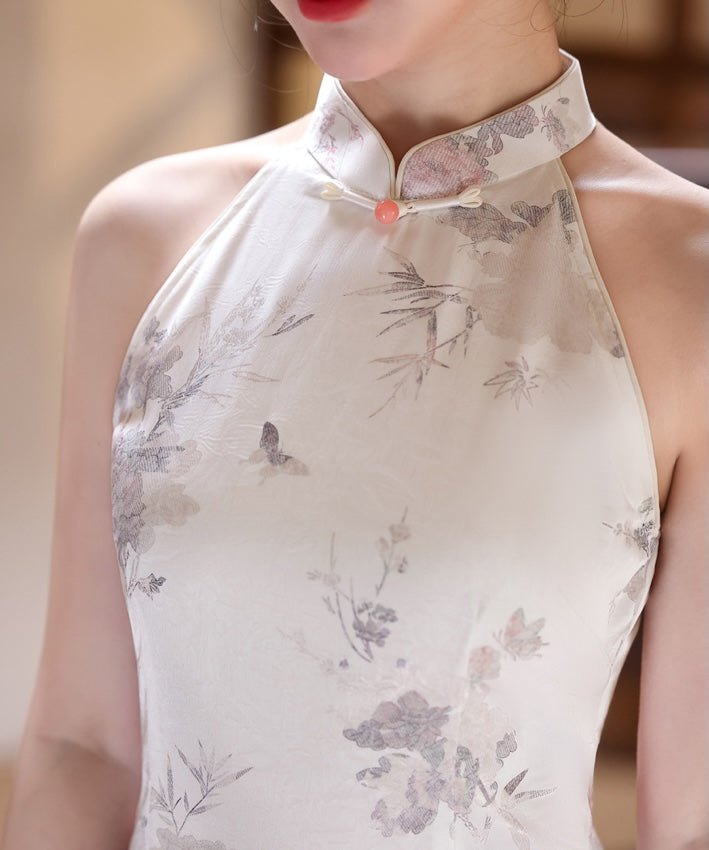 Moonlit Peony Halter Cheongsam