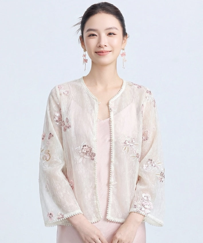 Pearl Bloom Sheer Cheongsam Jacket