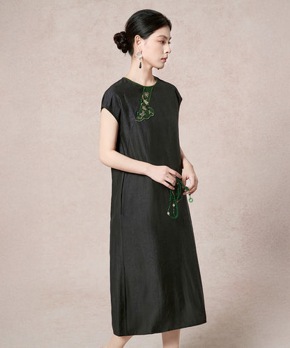 Emerald Oriental-Inpired Silk Dress