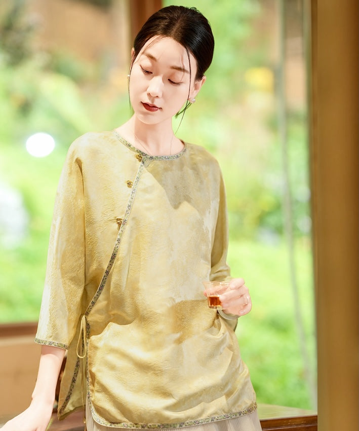 Golden Dew Cheongsam Top