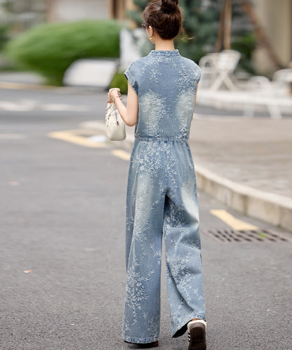 Aerin Denim Cheongsam Set