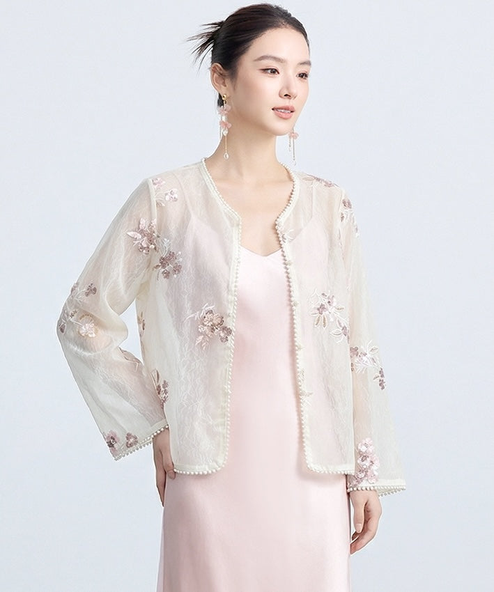 Pearl Bloom Sheer Cheongsam Jacket