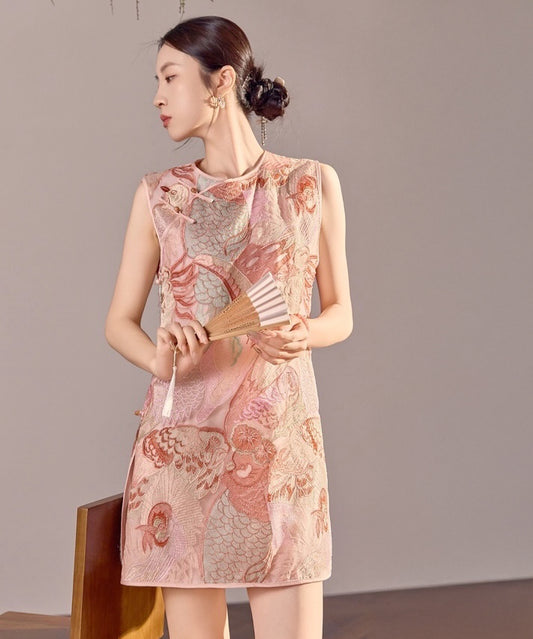 Aviary Bloom Silk Cheongsam Top