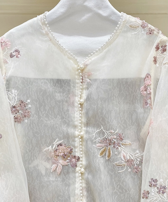 Pearl Bloom Sheer Cheongsam Jacket