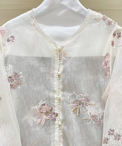 Pearl Bloom Sheer Cheongsam Jacket