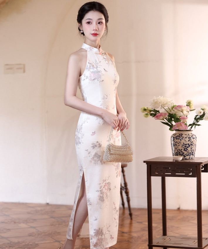 Moonlit Peony Halter Cheongsam