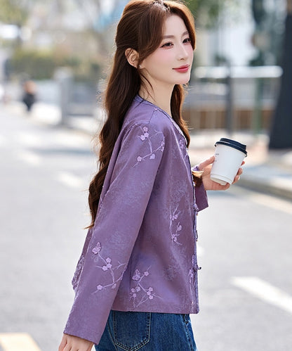 Cheongsam-Jacke aus Jacquard mit vergoldetem Landschaftsmotiv