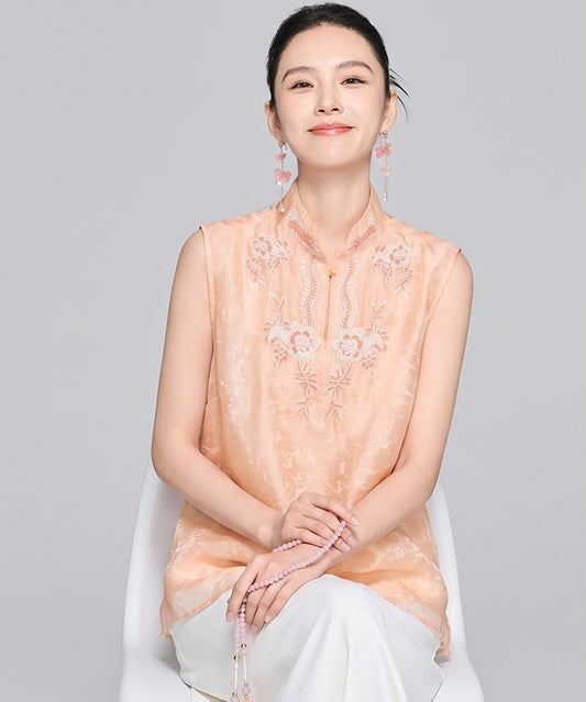Blush Petaline Cheongsam Top