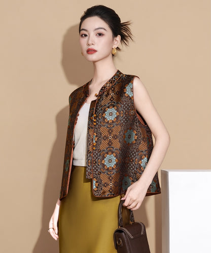 Áo ghi-lê gấm phong cảnh hoa hồng