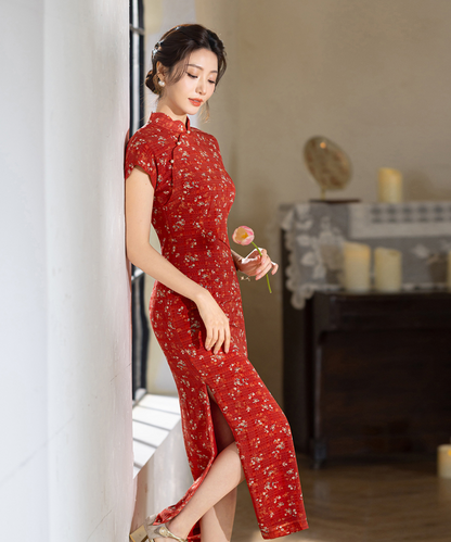 Vermilion Sprig Cheongsam