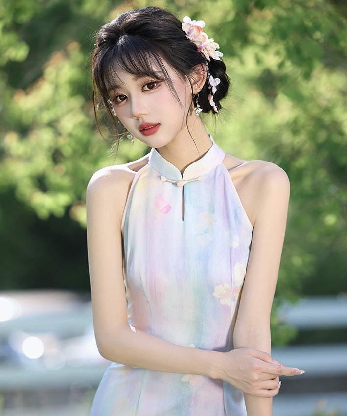 Pastel Daydream Halter Cheongsam