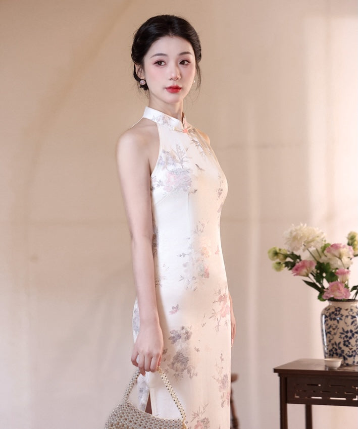 Moonlit Peony Halter Cheongsam