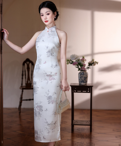 Moonlit Peony Halter Cheongsam