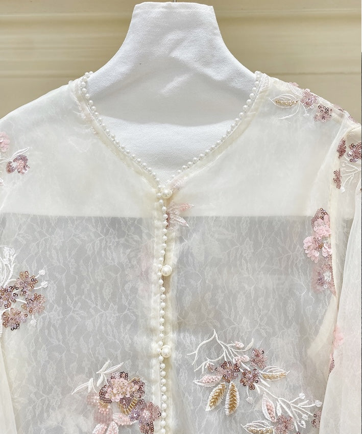 Pearl Bloom Sheer Cheongsam Jacket