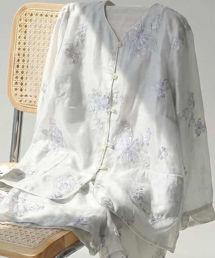 Aveline Silver Mist Cheongsam Set