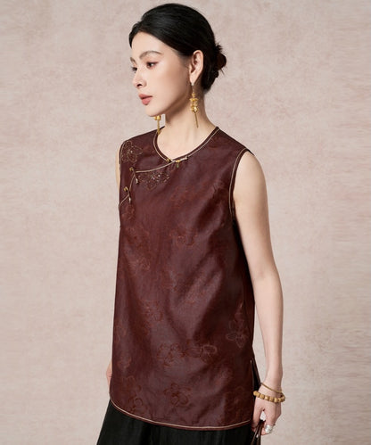 Chestnut Whisper Cheongsam Top