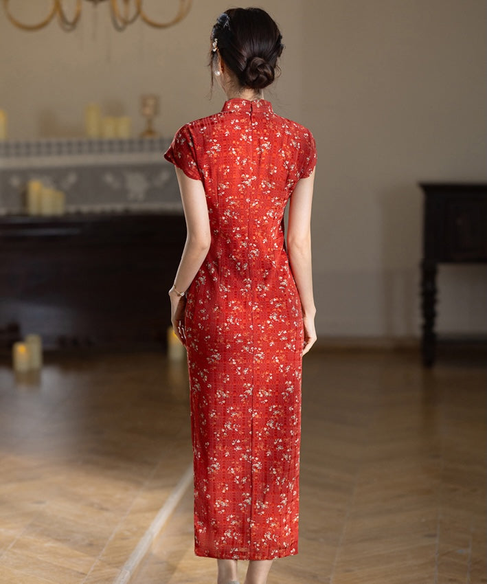 Vermilion Sprig Cheongsam