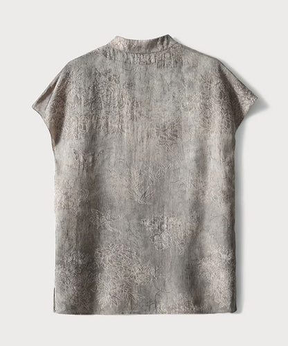 Top alla coreana in jacquard rosa