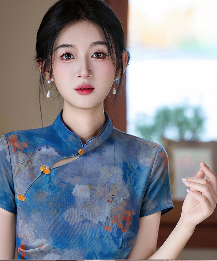 Midnight Peony Cheongsam