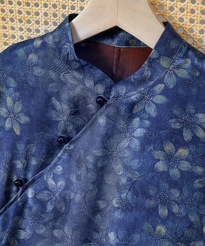 Indigo Blossom Cheongsam Dress