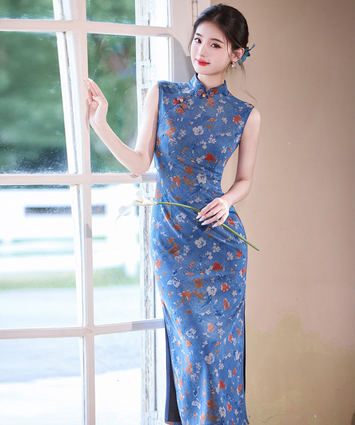 Cheongsam Peonia di Mezzanotte