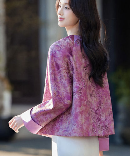 Veste qipao en brocart équestre