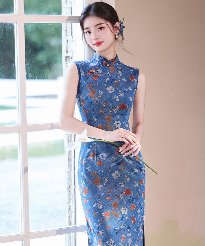 Cheongsam Peonia di Mezzanotte