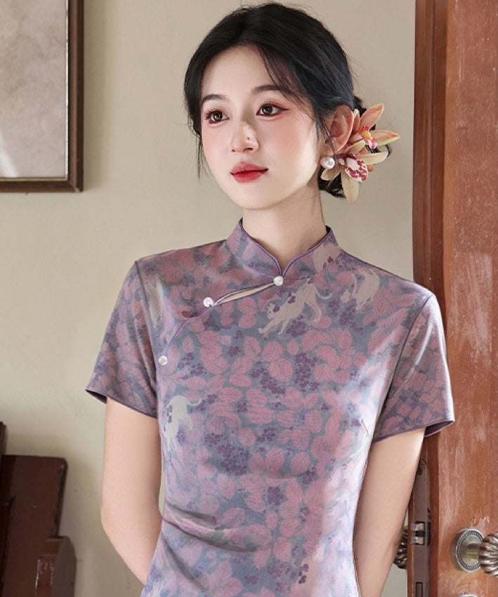 Midnight Peony Cheongsam