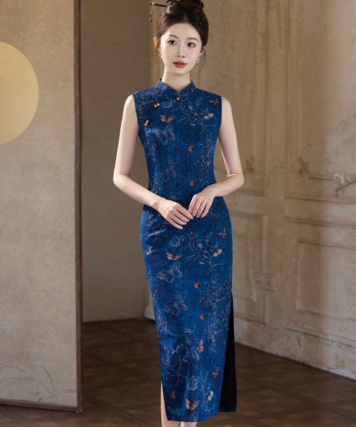 Sapphire Butterfly Cheongsam