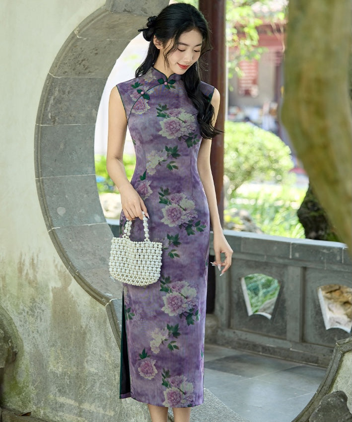 Midnight Peony Cheongsam