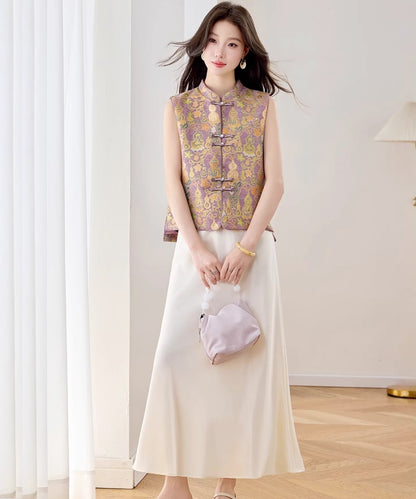 Virelle Lilac Brocade Cheongsam Set