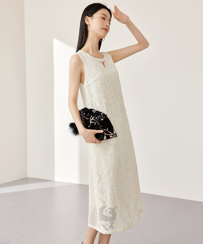 Jiaer's Embroidered Mesh Cheongsam