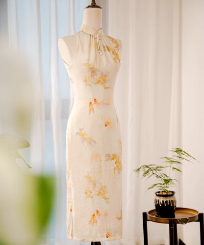 Osmanthus Goldish Sleeveless Cheongsam