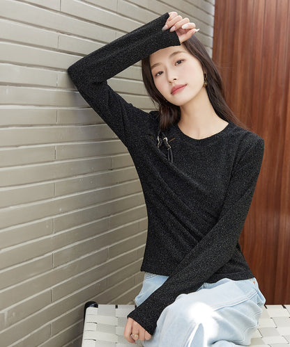 Helen Oriental-Inspired Black Top