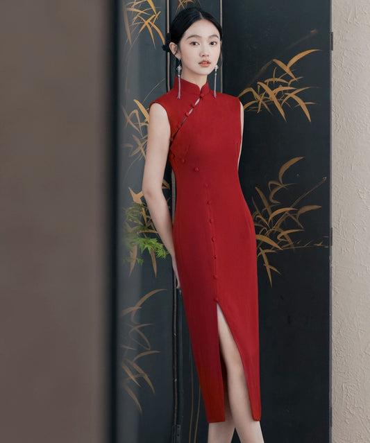 Shufei Classic Red Cheongsam