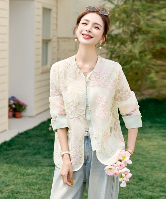 Bri Organza Embroidery Cheongsam Jacket