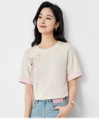 Oriental Touch Pastel Crew Neck T-Shirt
