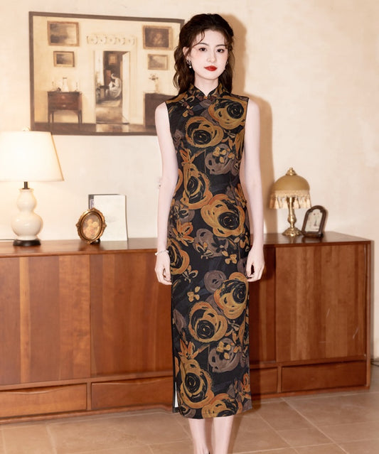 Wenwen's Twill Satin Cheongsam