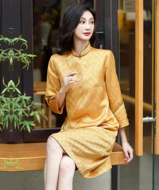 Song-Jin Yellow Gold Cheongsam