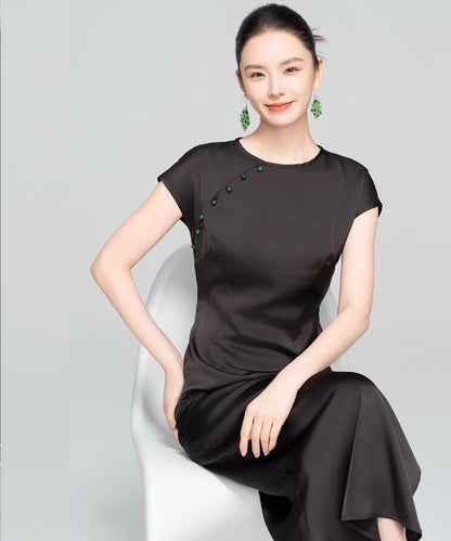Tang Tang's Oriental Inspired Black Dress