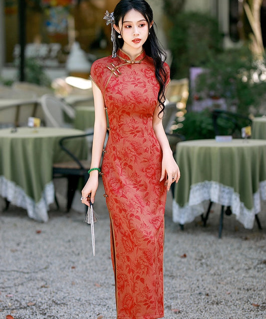 Lady Mei's Red Maxi Cheongsam