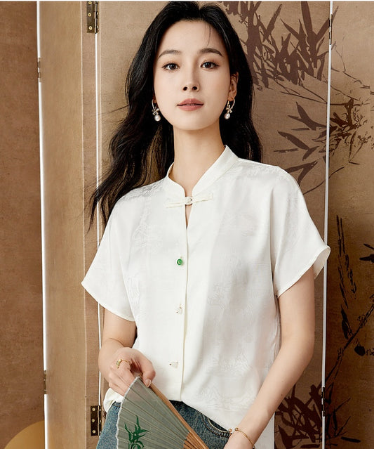 Little Jade Cream Cheongsam Top