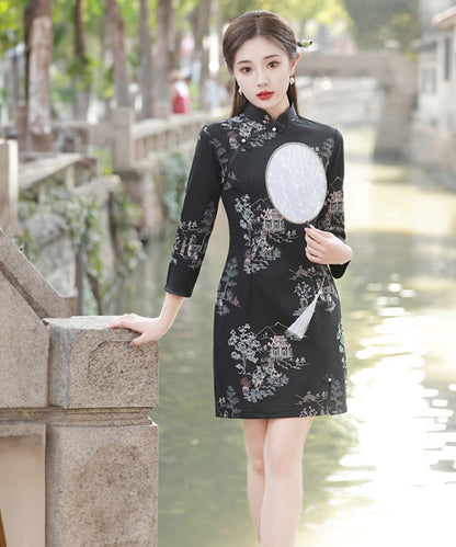 Lillie Autumn Short Cheongsam