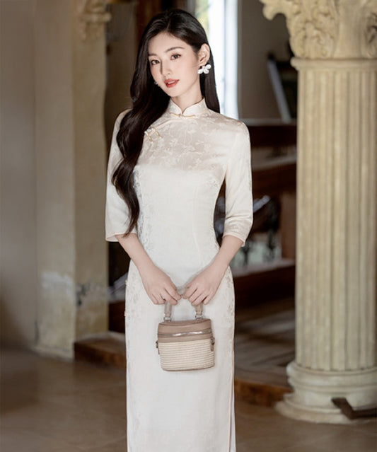 Enya Mid-Sleeves Cheongsam