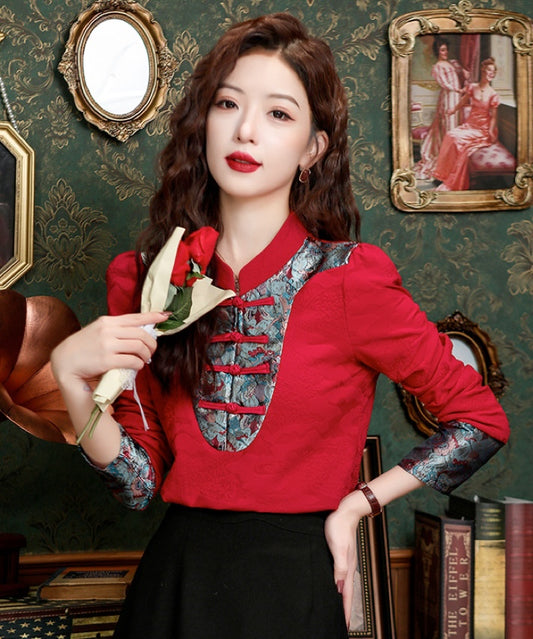 Teresa Mandarin Collar Top