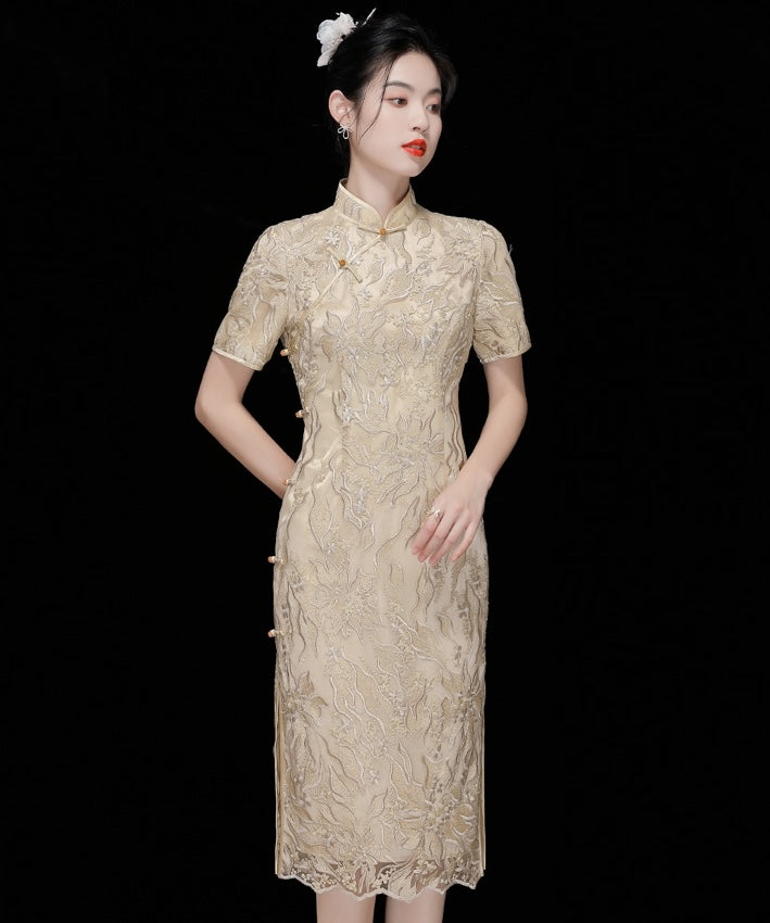 Mayfen Lacey Embroidery Cheongsam