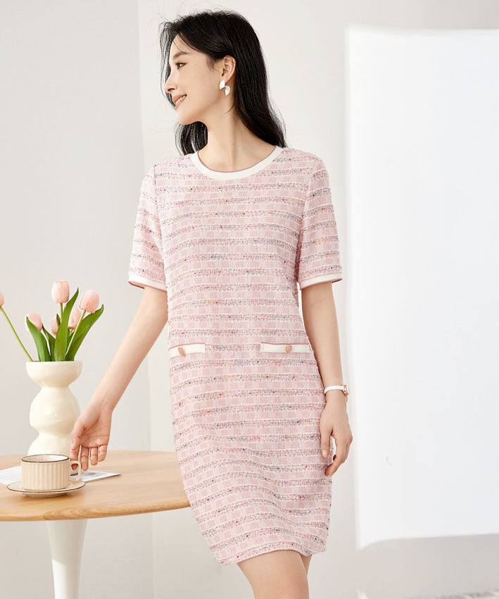 Sue Pink Ribbed Mini Dress